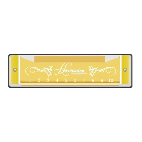 Mundharmonika C Dur Erwachsene Anfänger 10 Loch 20 C Ton Bunte Mundharmonika(Golden) von ALFAAL