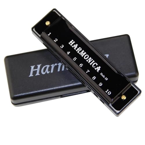 Mundharmonika C Dur Mundharmonika Für Musikliebhaber Tonart C 10 Löcher Diatonisch(Black) von ALFAAL