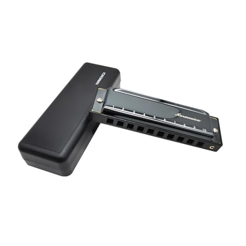 Mundharmonika C Dur Musikliebhaber 10 Loch C Blues Mundharmonika Diatonische Tonleiter(Black) von ALFAAL