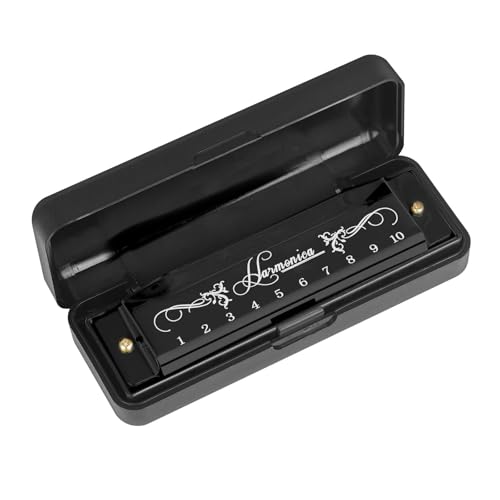 Mundharmonika C Dur Professionelle 10 Loch Mundharmonika In 20 C Tönen Farbe Mit Etui Für Anfänger(Black) von ALFAAL