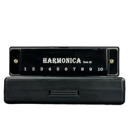 Mundharmonika C Dur Professionelle 10 Loch Mundharmonika In C Tonart Anfängerinstrument(Black) von ALFAAL