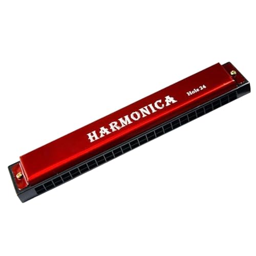 Mundharmonika C Dur Professionelle 24 Loch Mundharmonika In C Tonart Mit Etui(Red) von ALFAAL