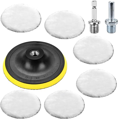 ALFFREUDE 7 Stücke Wolle Polierpads 125mm Auto Polierhaube Wolle Polieraufsatz Akkuschrauber Set Polieraufsatz Bohrmaschine Lammwollhaube Polierschwamm für Autopolieren Schleifen Wachse ALFFREUDE 7 Stücke Wolle Polierpads 125mm Auto Polierhaube Wolle Polieraufsatz Akkuschrauber Set Polieraufsatz Bohrmaschine Lammwollhaube Polierschwamm für Autopolieren Schleifen Wachse von ALFFREUDE