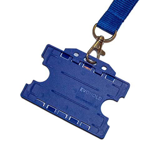ALG ID Cards® 20 mm Polyester-Schlüsselband mit doppelseitigem Ausweishalter (blau) von ALG ID Cards