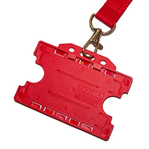 ALG ID Cards® 20 mm Polyester-Schlüsselband mit doppelseitigem Ausweishalter (rot) von ALG ID Cards