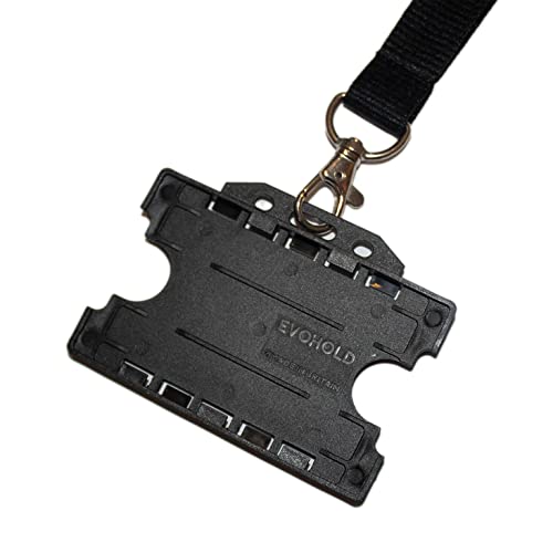 ALG ID Cards® 20 mm Polyester-Schlüsselband mit doppelseitigem Ausweishalter (schwarz) von ALG ID Cards