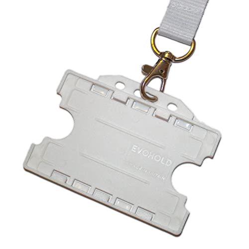 ALG ID Cards® 20 mm Polyester-Schlüsselband mit doppelseitigem Ausweishalter (weiß) von ALG ID Cards