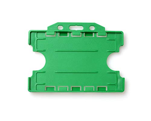 ALG ID Cards® Hellgrün, doppelseitig/doppelseitig, starr, hellgrün, Ausweishalter für Halsband, Querformat/Querformat, hergestellt in Großbritannien aus recyceltem Kunststoff von ALG ID Cards