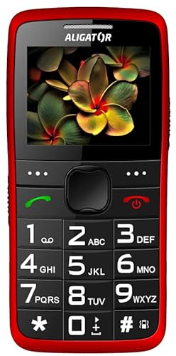 ALIGATOR Senioren grosstasten Handy AZA675RD mit 2,2“ Farb-Display, SOS-Taste und Lokalisierung, Farbe rot von ALIGATOR