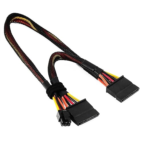 ALINNA SATA 15 Pin x2 auf Mini 6 Pin ATX Kabel kompatibel mit Dell Inspiron 3653 3650 HDD SATA Stromkabel, 30 cm von ALINNA