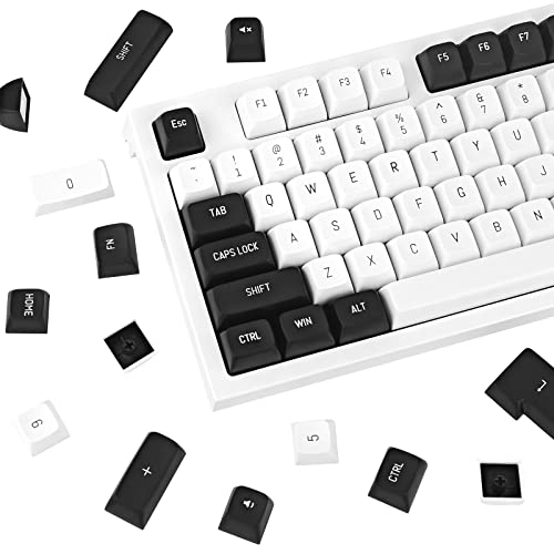 150 Tasten Keycaps Schwarz und weiß Minimalistisch ABS CSA Profile Double Shot Klassisches Vintage Design Geeignet für Mechanische Tastaturen Custom für Cherry MX Switches Gaming Keyboard von ALINZO