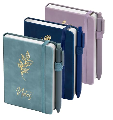 ALKALO 3 Stück Taschen-Tagebuch-Notizbücher, A6, kleines Notizbuch für Notizen, Tagebücher, Tagebücher zum Schreiben, Mini-Notizblöcke mit Stifthalter, 120 Seiten, 100 g/m² dickes Papier ALKALO 3 Stück Taschen-Tagebuch-Notizbücher, A6, kleines Notizbuch für Notizen, Tagebücher, Tagebücher zum Schreiben, Mini-Notizblöcke mit Stifthalter, 120 Seiten, 100 g/m² dickes Papier von ALKALO