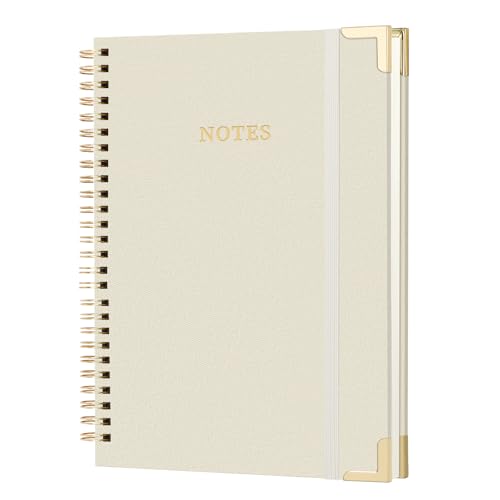 ALKALO Spiral Notebook Journal, A4 100 Pages Linen Hardcover College Ruled Journaling For Work & Note Taking Thick Spiral Journal For Writing Daily Journal For Women & Men 100 GSM- White ALKALO Spiral Notebook Journal, A4 100 Pages Linen Hardcover College Ruled Journaling For Work & Note Taking Thick Spiral Journal For Writing Daily Journal For Women & Men 100 GSM- White von ALKALO