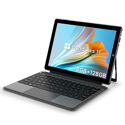 ALLDOCUBE 2 in 1 Tablet PC, Tablet PC mit Tastatur Windows 11,Tablet Laptop 10.5 Zoll,Celeron N4120,8GB RAM,128GB SSD, FHD IPS Display1920x1280,2.4G+5G WiFi,Bluetooth,Type C,HDMI, QWERTY von ALLDOCUBE