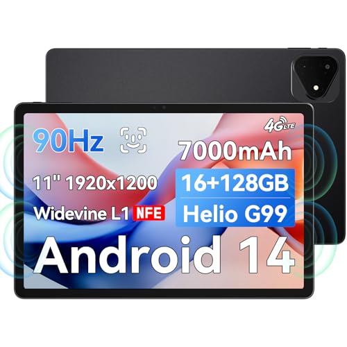 ALLDOCUBE iPlay 60 Pro 11" Tablet, 90Hz FHD (1920x1200), Android 14, 16GB RAM (6+10)+128GB+512GB erweiterbar, Helio G99 Octa-Core, Widevine L1, 7000mAh, 4 Lautsprecher, 4G/Wifi5, PD 18W von ALLDOCUBE