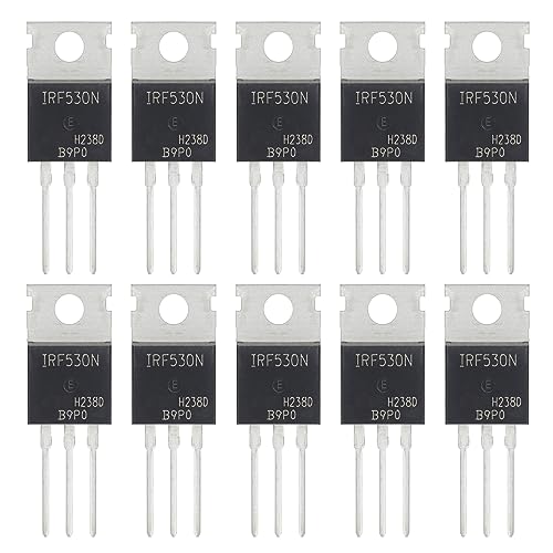 ALLECIN 10 Stück IRF530 IRF530N IRF530NPBF MOSFET-Transistoren Leistungs Halbleiterprodukte 17A 100V N-Kanal MOSFETS transistor 17 Ampere 100 Volt TO-220 von ALLECIN