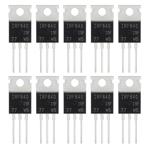 ALLECIN 10 Stück IRF840 IRF840N IRF840A IRF840PBF MOSFET Transistoren Leistungs Halbleiterprodukte 8A 500V N-Kanal MOSFETS Transistor 8 Ampere 500 Volt TO-220 von ALLECIN