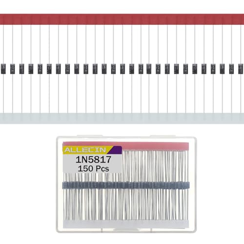 ALLECIN 150 Stück 1N5817 Schottky Diode Gleichrichterdiode 1A 20V IN5817 5817 Axial Dioden DO-41 1Amp 20Volt Siliziumdioden von ALLECIN