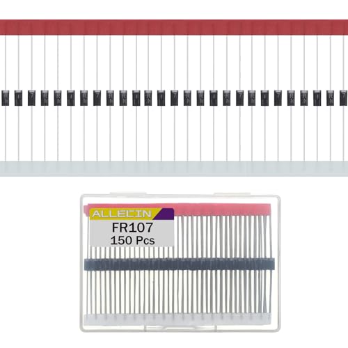 ALLECIN 150 Stück FR107 Diode Schnelle Wiederherstellungs 1A 1000V 107 Axial DO-41 Ultra Fast Recovery Gleichrichterdiode Gleichrichter Dioden 1Amp 1000Volt von ALLECIN