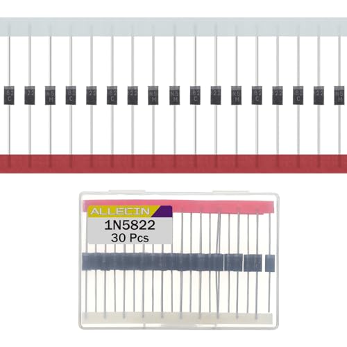 ALLECIN 30 Stück 1N5822 Schottky Diode Gleichrichterdiode 3A 40V IN5822 5822 Axial Dioden DO-201AD 3Amp 40Volt Siliziumdioden von ALLECIN
