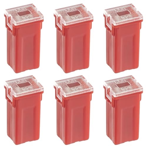 ALLECIN 50A Blocksicherung Hohem Profil 50Ampere Tall Standard Profile Box Shaped Fuse Auto Sicherungen Hochprofil KFZ Sicherung für LKW PKW (Packung mit 6 Stück) von ALLECIN