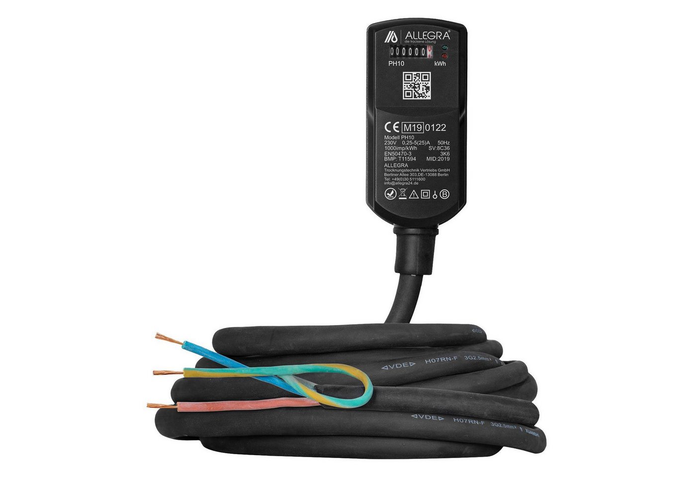 ALLEGRA MID Stromzähler PH10 mit 5m Anschlussleitung H07RN-F 3G2,5 mm² Verlängerungskabel ALLEGRA MID Stromzähler PH10 mit 5m Anschlussleitung H07RN-F 3G2,5 mm² Verlängerungskabel von ALLEGRA