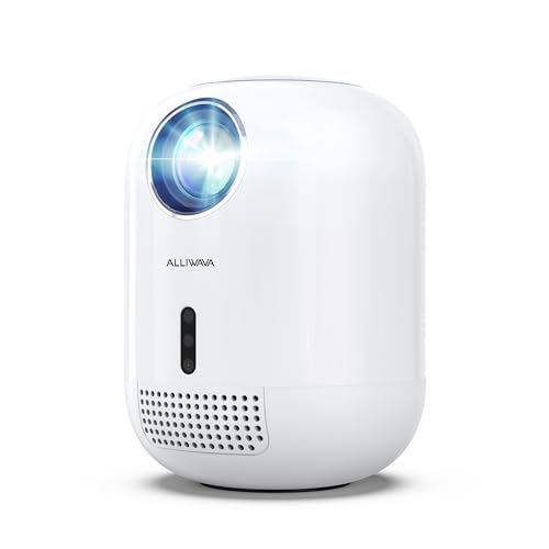 [Autofokus/6D Keystone] PR350 Tragbarer Mini-Projektor mit 5G WiFi 6 und Bluetooth, nativer 4K 1080P Outdoor-Videoprojektor, Smart Home Theater-System kompatibel mit iOS/Android/HDMI/USB… von ALLIWAVA