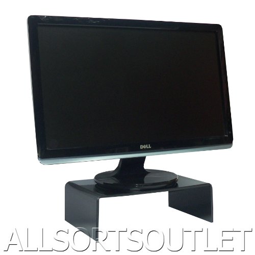ALLSORTSOUTLET Ständer für Computerbildschirme oder kleine LCD-Fernseher, glänzend, Acryl, Schwarz von ALLSORTSOUTLET