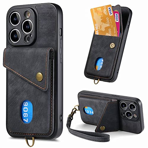 Handschlaufe Flip Wallet Karten Handyhülle für Samsung Galaxy S23 S22 S21 S20 A71 A54 A51 A33 5G Retro Leder Halter Rückseite, Schwarz, für Samsung S21 Plus Handschlaufe Flip Wallet Karten Handyhülle für Samsung Galaxy S23 S22 S21 S20 A71 A54 A51 A33 5G Retro Leder Halter Rückseite, Schwarz, für Samsung S21 Plus von ALLUPS