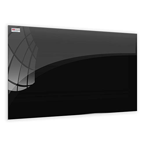 ALLboards Glasboard Magnetisch Schwarz 100x80cm, Rahmenlos, Glastafel, Magnettafel, Gehärtetes Glas von ALLboards