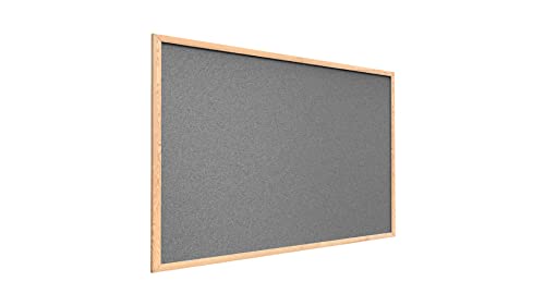 ALLboards Grau Pinnwand mit Holz Rahmen 90x60cm Korktafel Korkwand Pinnwand Kork Grau Oberfläche von ALLboards