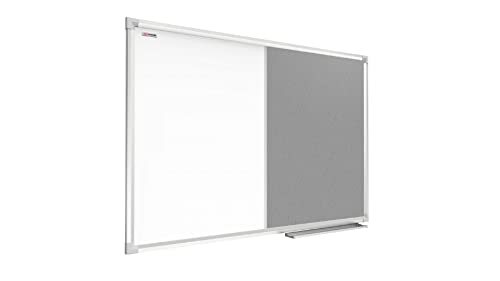 ALLboards Kombitafel 2 in 1 Magnettafel & Blau Filz-Pinnwand mit Aluminiumrahmen 60x40cm, Textiltafel Whiteboard von ALLboards