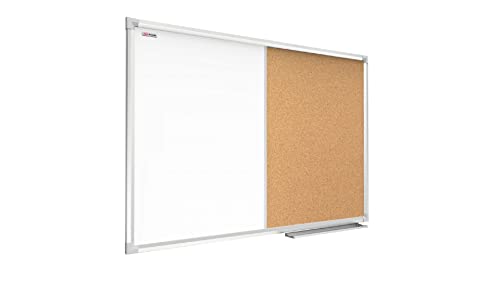 ALLboards Kombitafel 2 in 1 Magnettafel & Kork-Pinnwand mit Aluminiumrahmen 120x90cm Korktafel Whiteboard von ALLboards