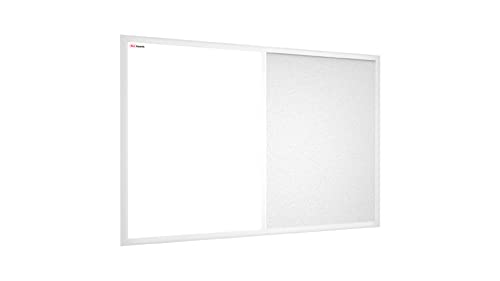 ALLboards Kombitafel 2 in 1 Magnettafel & Weiß Kork -Pinnwand 60x40cm, Holzrahmen weiß lackiert, Whiteboard Korktafel Kombitafel von ALLboards