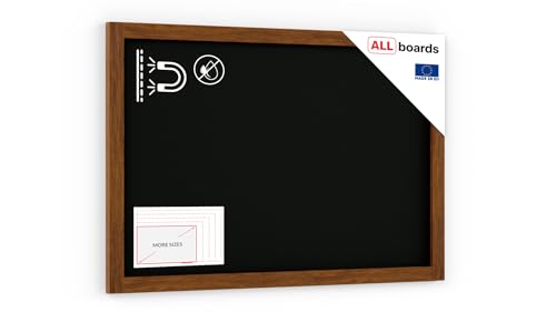 ALLboards Kreidetafel MAGNETISCH mit lackiertem Holzrahmen 90x60cm, Schwarz, Schreibtafel, Kreide, Magnetische Kreidetafel, Schreibtafel zum Aufhängen, Wand Tafel Holz, Tafel schwarz von ALLboards