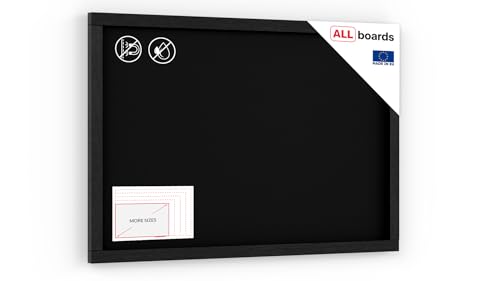 ALLboards Kreidetafel mit Schwarzem Holzrahmen 60x40cm, Schreibtafel, Kreide von ALLboards