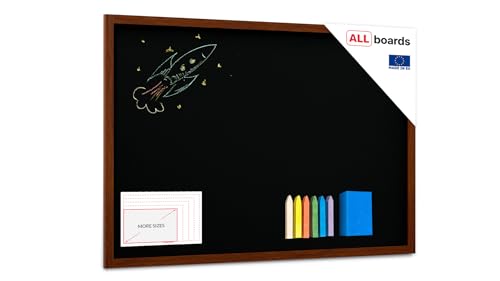 ALLboards Kreidetafel mit lackiertem Holzrahmen 150x100cm, Schwarz, Schreibtafel, Kreide + Zubehör-Set, Schreibtafel zum Aufhängen, Tafel schwarz, Tafel gastronomie, Wand Tafel Holz von ALLboards