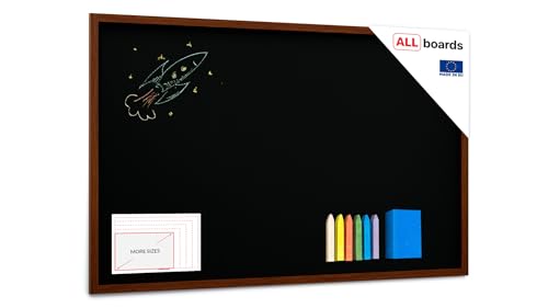 ALLboards Kreidetafel mit lackiertem Holzrahmen 200x120cm, Schwarz, Schreibtafel, Kreide + Zubehör-Set, Kreidetafel zum aufhängen, Kreidetafel wand, Tafel schwarz, Kreidetafel mit Holzrahmen von ALLboards