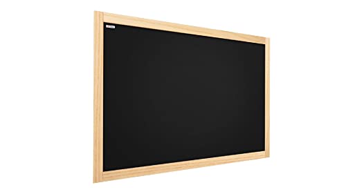 ALLboards Kreidetafel mit naturlackierten Holzrahmen 90x60cm, Schwarz, Schreibtafel, Kreide von ALLboards