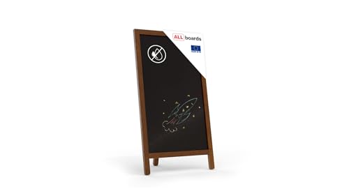 ALLboards Kundenstopper 78x44 cm, Einseitige Tafel, Kreidetafel, Restaurant-Tafel, lackierter Holzrahmen von ALLboards