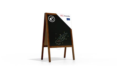 ALLboards Kundenstopper mit lackiertem Holzrahmen 100x60cm, Werbetafel, Gehwegaufsteller, Aufsteller, Straßenreiter, Kreide ALLboards Kundenstopper mit lackiertem Holzrahmen 100x60cm, Werbetafel, Gehwegaufsteller, Aufsteller, Straßenreiter, Kreide von ALLboards