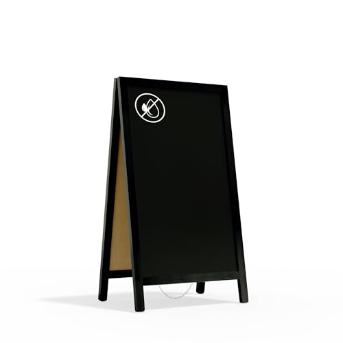 ALLboards Kundenstopper – schwarzem lackierter Holzrahmen 78×44 cm, Kreidetafel, Restaurant-Tafel von ALLboards