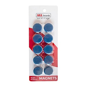 ALLboards Magnet blau, Kunststoff Ø 2,0 x 0,6 cm, 10 St. von ALLboards