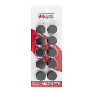 ALLboards Magnet schwarz, Kunststoff Ø 2,0 x 0,6 cm, 10 St. von ALLboards