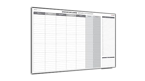 ALLboards Magnetischer Monatsplaner 120x90cm für Monatsplanungen, einfach zu beschreiben Monatsplaner Wandkalender Memoboard Magnettafel auf Deutsch von ALLboards
