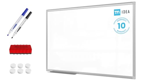 ALLboards Magnetisches Whiteboard 120×80 cm im Aluminiumrahmen + gratis Zubehörset – Reihe TM IDEA® Flex von ALLboards