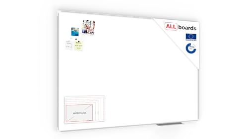 ALLboards Magnetisches Whiteboard 150x100cm Magnettafel mit Aluminiumrahmen und Stifteablage, Weiß Magnetisch Tafel, Trocken Abwischbar, Wiederbeschreibbar Weißtafel von ALLboards