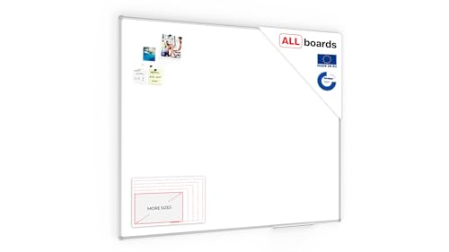 ALLboards Magnetisches Whiteboard 150x120cm Magnettafel mit Aluminiumrahmen Premium EXPO und Stifteablage, Weiß Magnetisch Tafel, Trocken Abwischbar, Wiederbeschreibbar Weißtafel von ALLboards