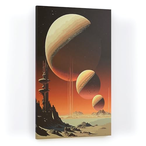 ALLboards Magnettafel CANVASboards 90×60 cm – Drei Planeten, Memoboards Magnetpinnwand Canvas Bilder von ALLboards