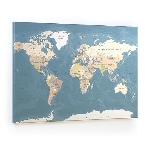 ALLboards Magnettafel CANVASboards 90×60 cm – Weltkarte, Memoboards Magnetpinnwand Canvas Bilder von ALLboards